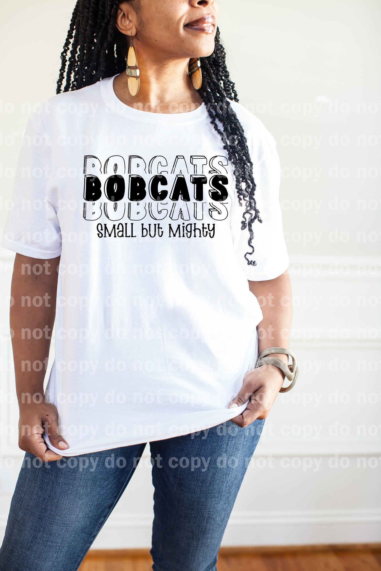 Bobcats Small But Mighty Black/White Dream Print or Sublimation Print