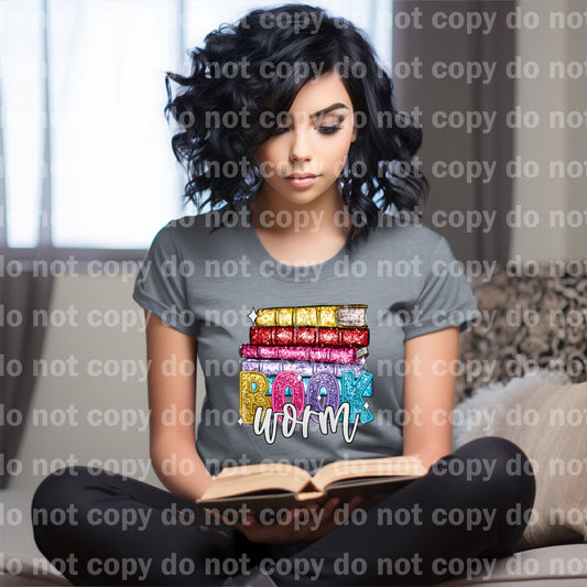 Book Worm Glittery Dream Print or Sublimation Print