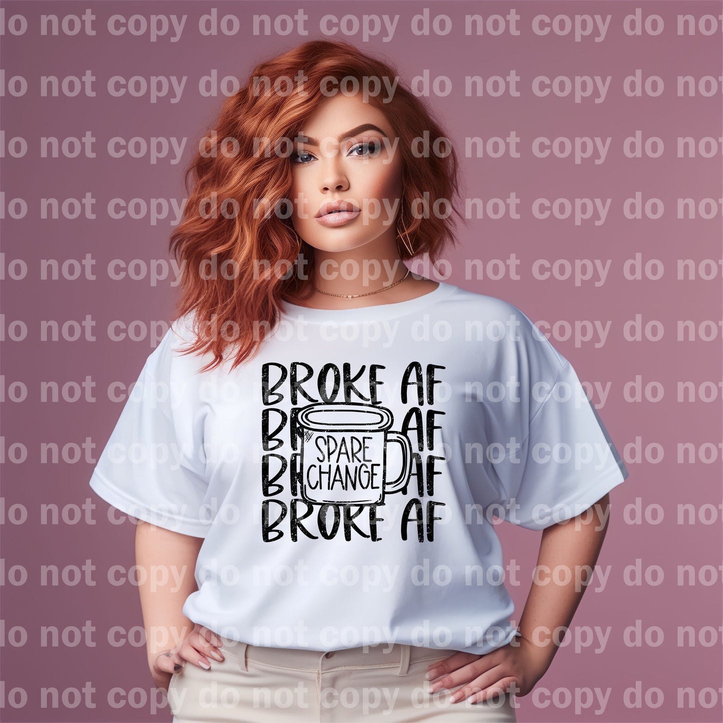 Broke Af Spare Change Distressed with Pocket Option Dream Print or Sublimation Print