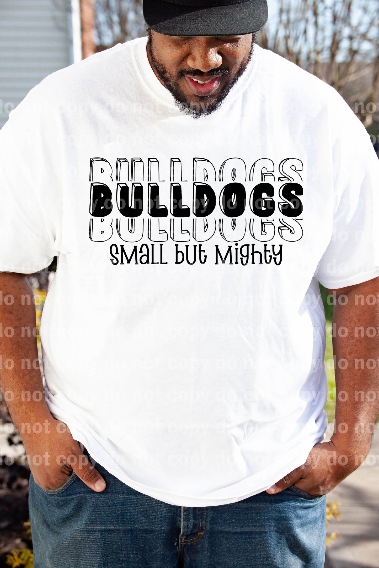 Bulldogs Small But Mighty Black/White Dream Print or Sublimation Print
