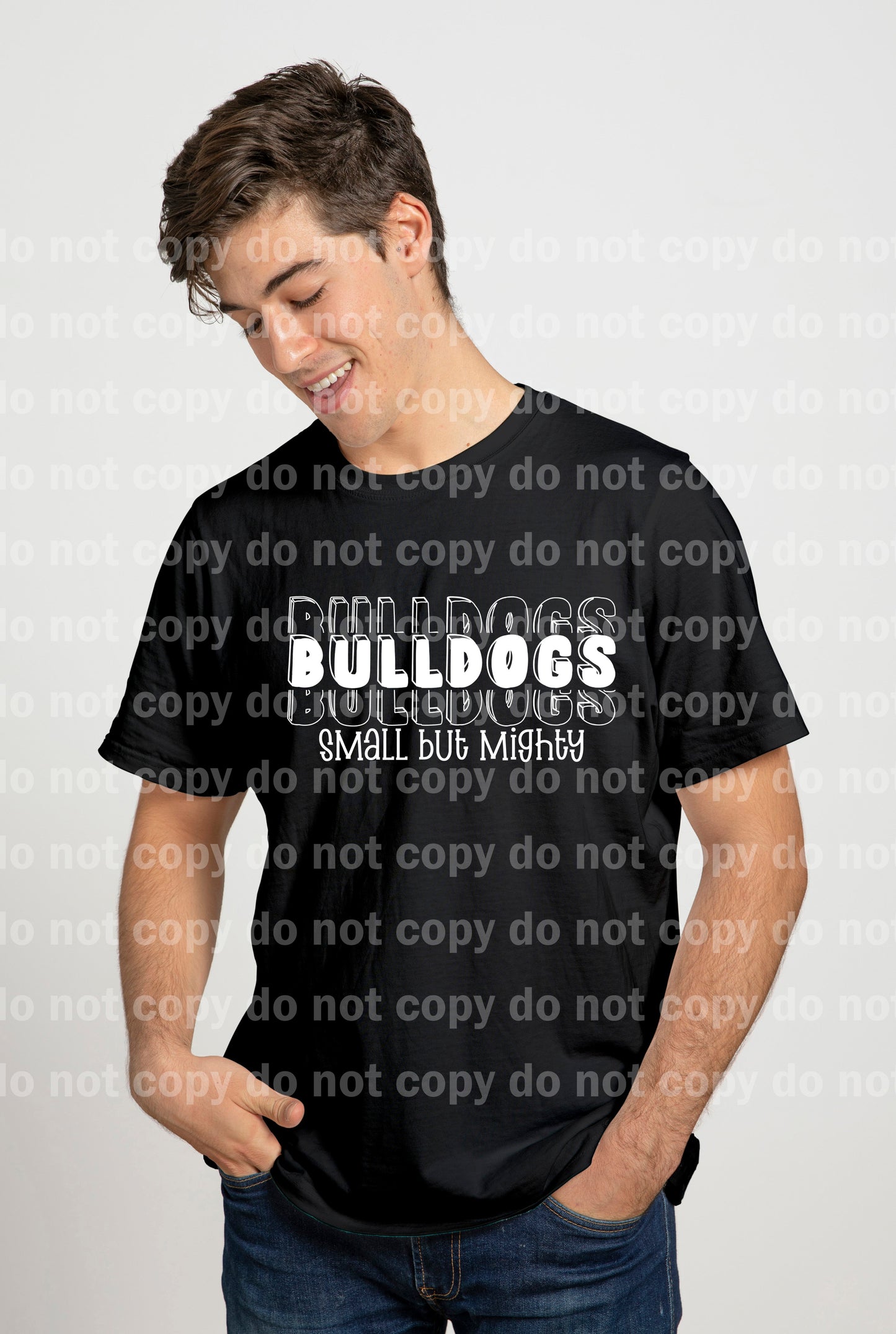 Bulldogs Small But Mighty Black/White Dream Print or Sublimation Print