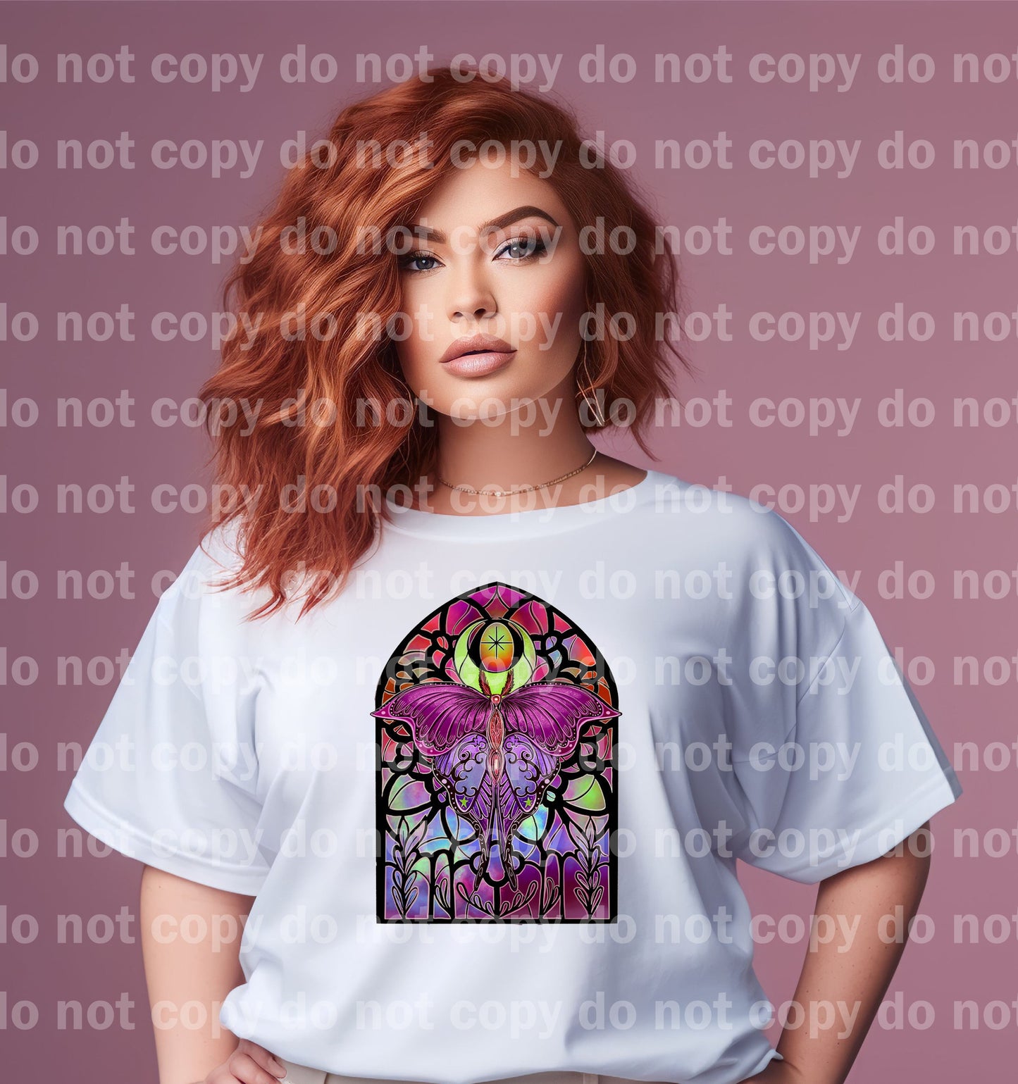 Butterfly Magenta Stained Glass Dream Print or Sublimation Print