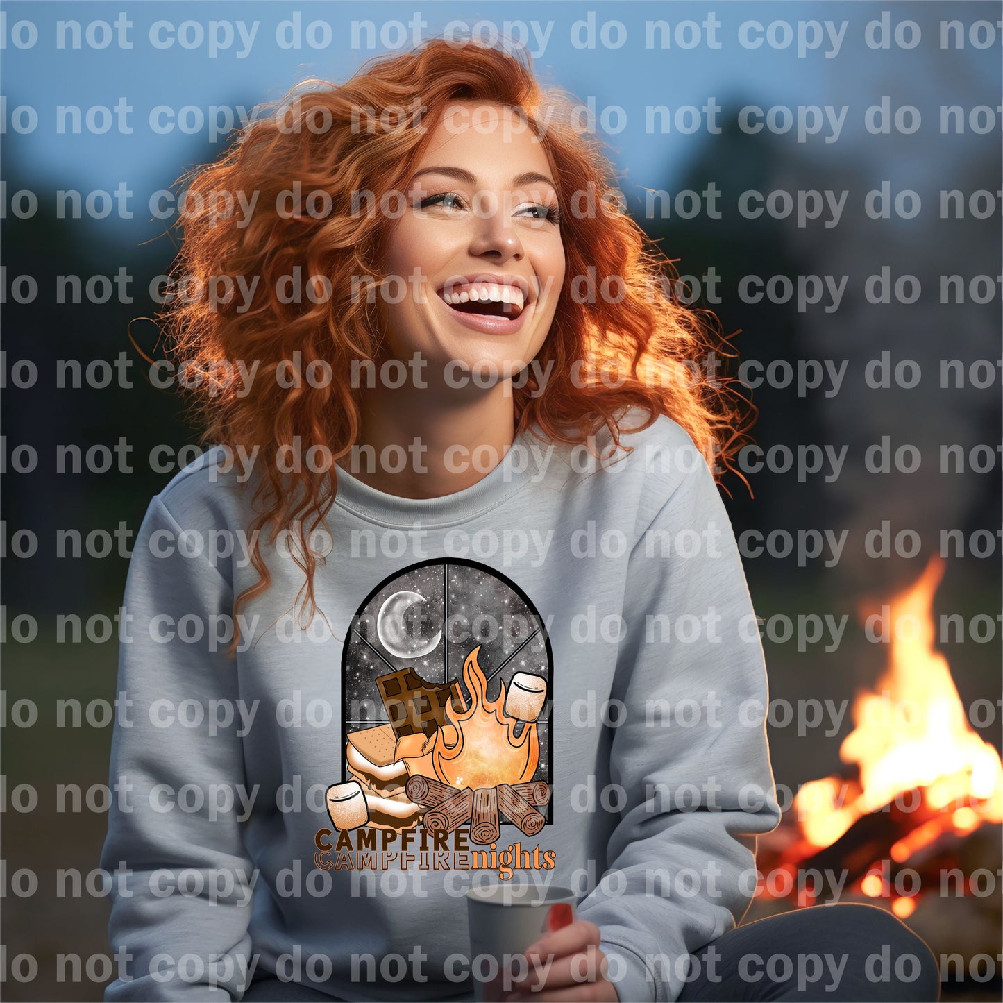 Campfire Nights with Optional Two Rows Sleeve Designs Dream Print or Sublimation Print