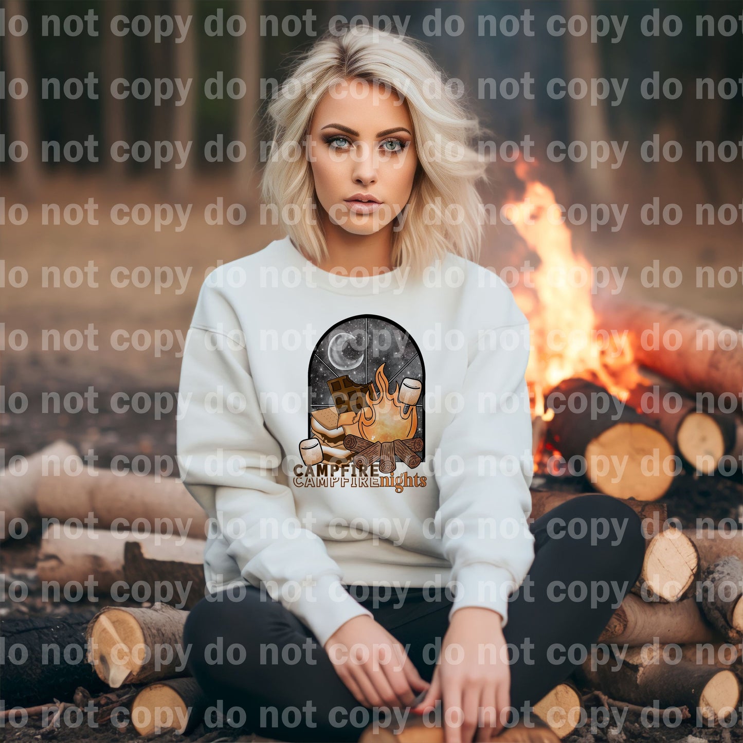 Campfire Nights with Optional Two Rows Sleeve Designs Dream Print or Sublimation Print