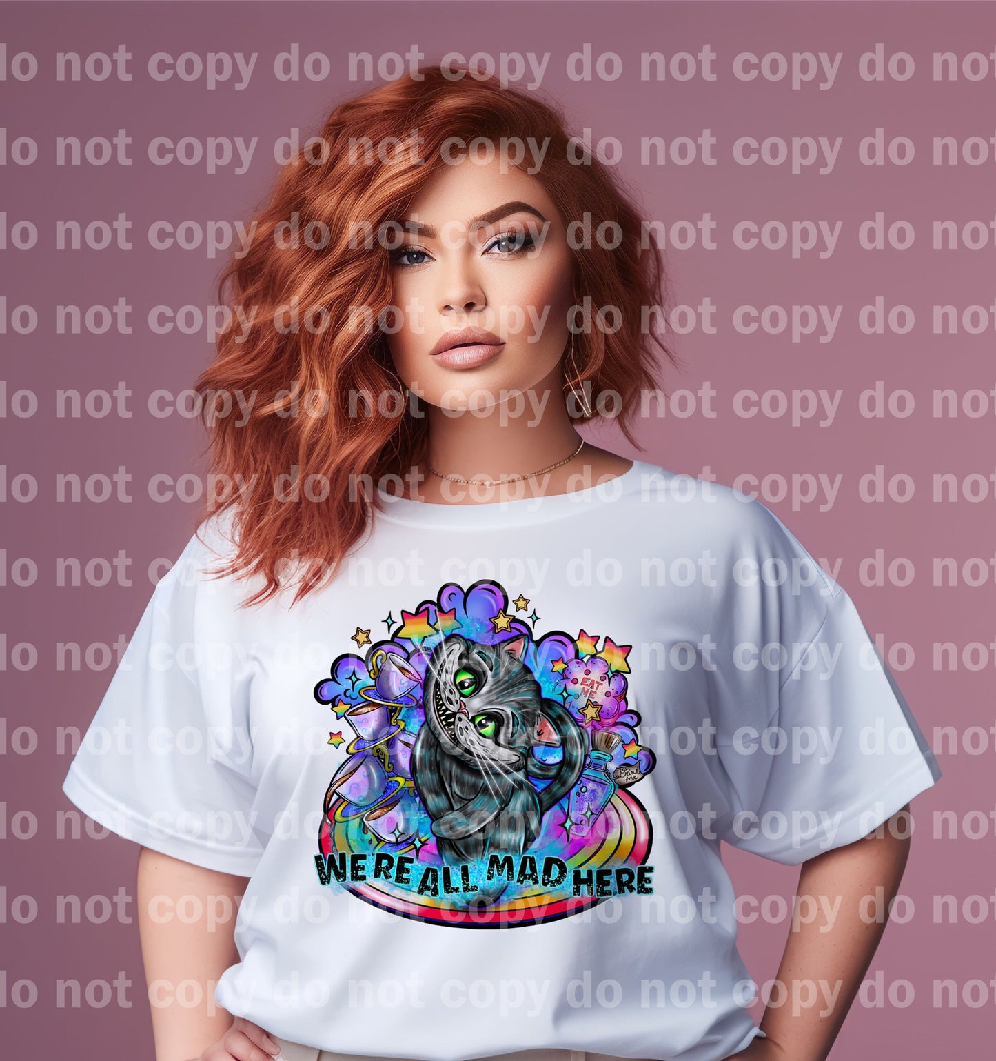 We're All Mad Here Cheshire Cat with Optional Sleeve Design Dream Print or Sublimation Print with Decal Option