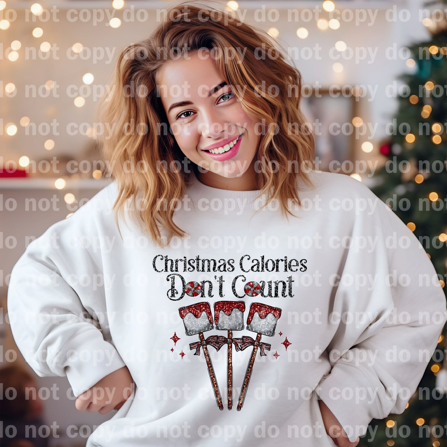 Christmas Calories Don't Count with Optional Sleeve Design Dream Print or Sublimation Print