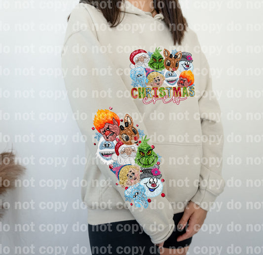 Christmas Crew Glittery with Optional Sleeve Design Dream Print or Sublimation Print