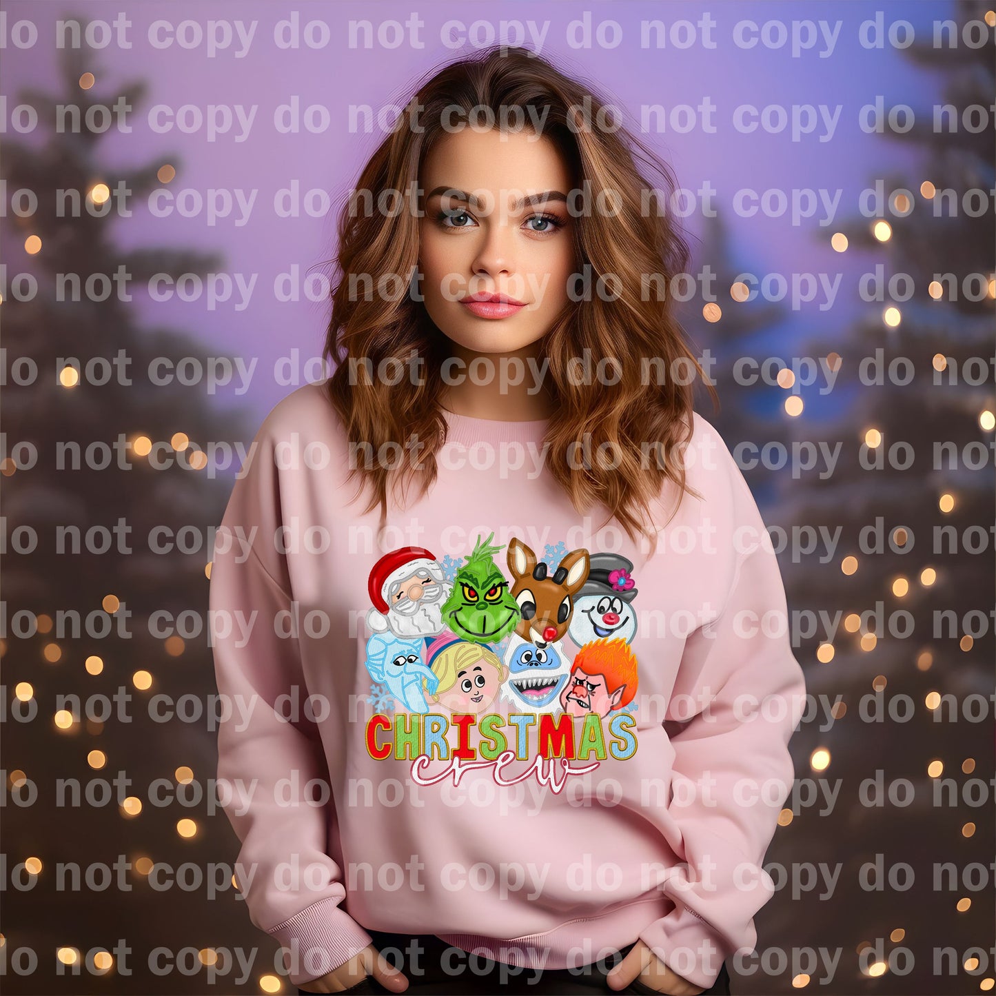 Christmas Crew No Glitter with Optional Sleeve Design Dream Print or Sublimation Print