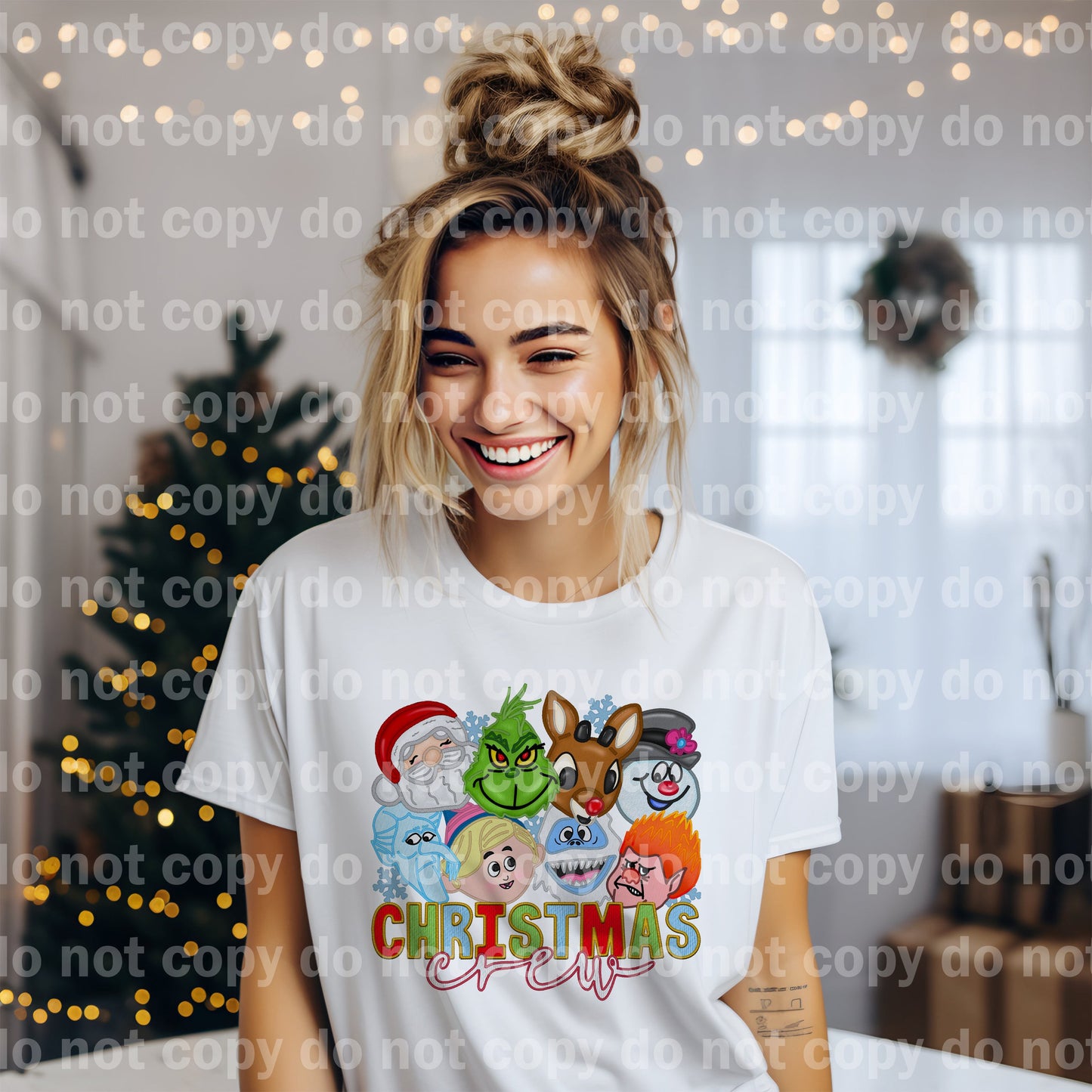 Christmas Crew No Glitter with Optional Sleeve Design Dream Print or Sublimation Print
