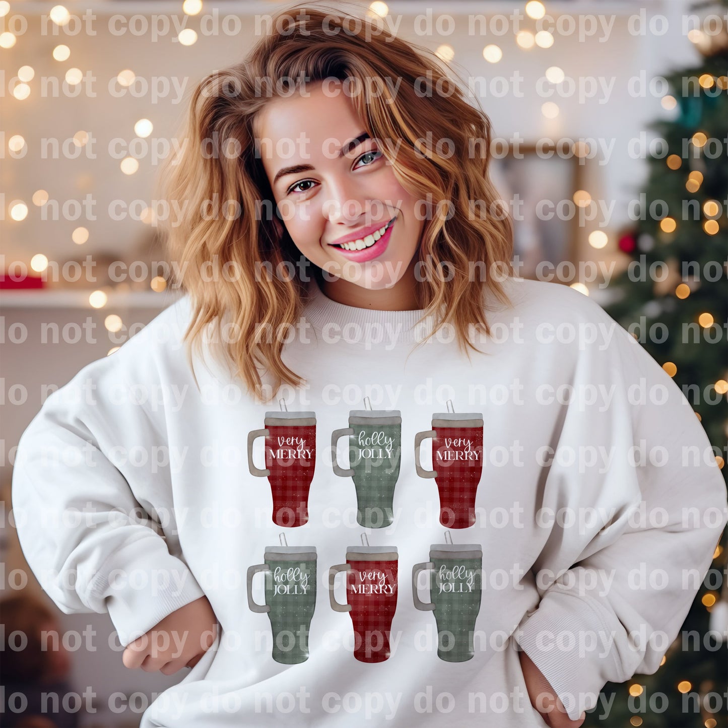 Christmas Cups Grid Dream Print or Sublimation Print