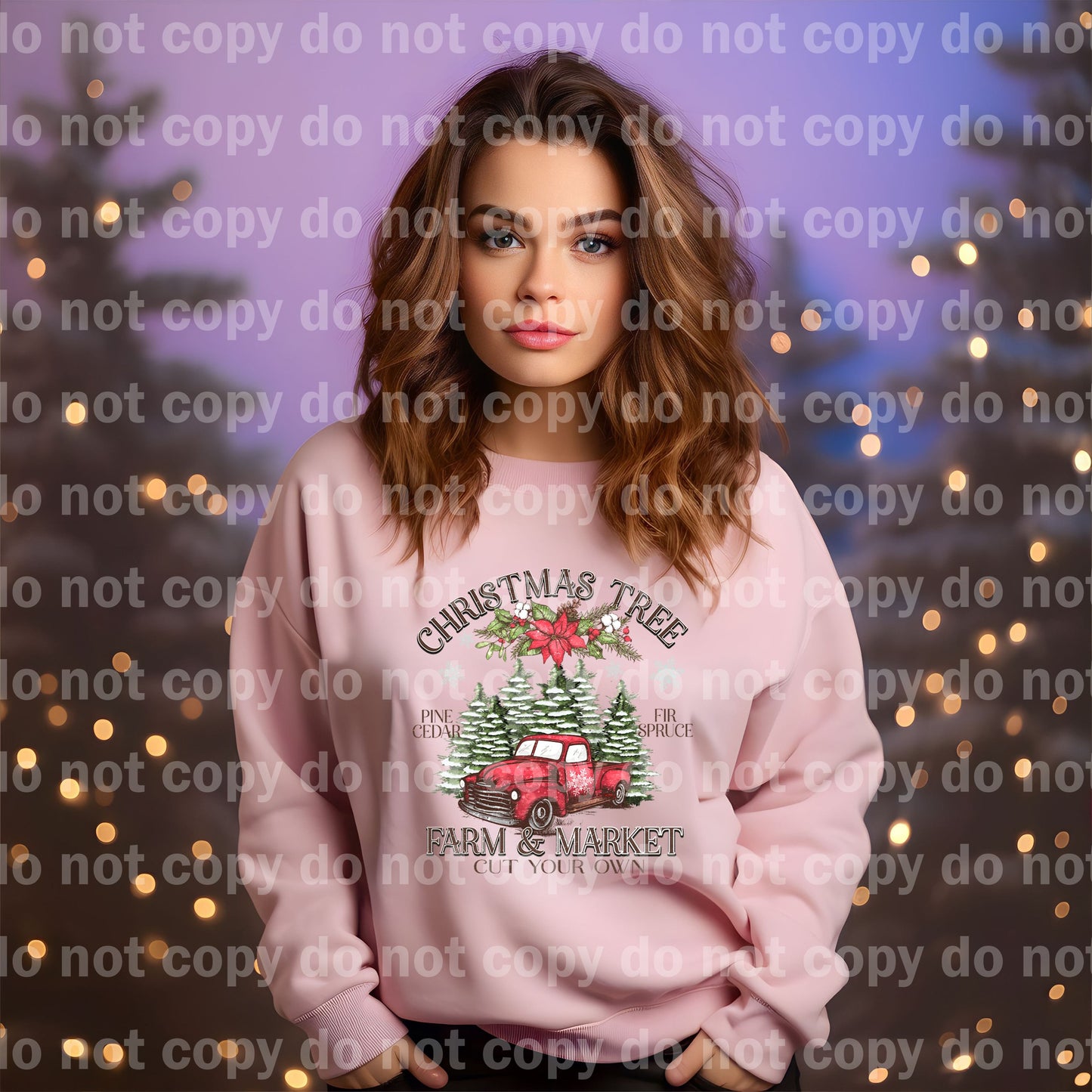 Christmas Tree Farm And Market with Optional Sleeve Design Dream Print or Sublimation Print