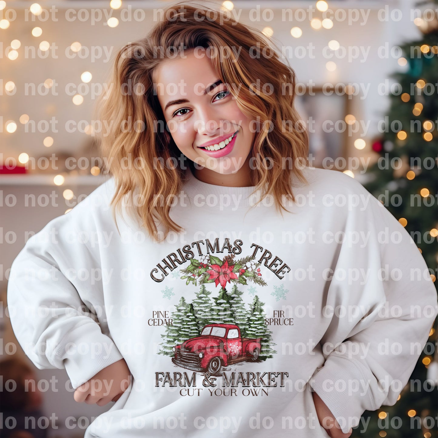 Christmas Tree Farm And Market with Optional Sleeve Design Dream Print or Sublimation Print