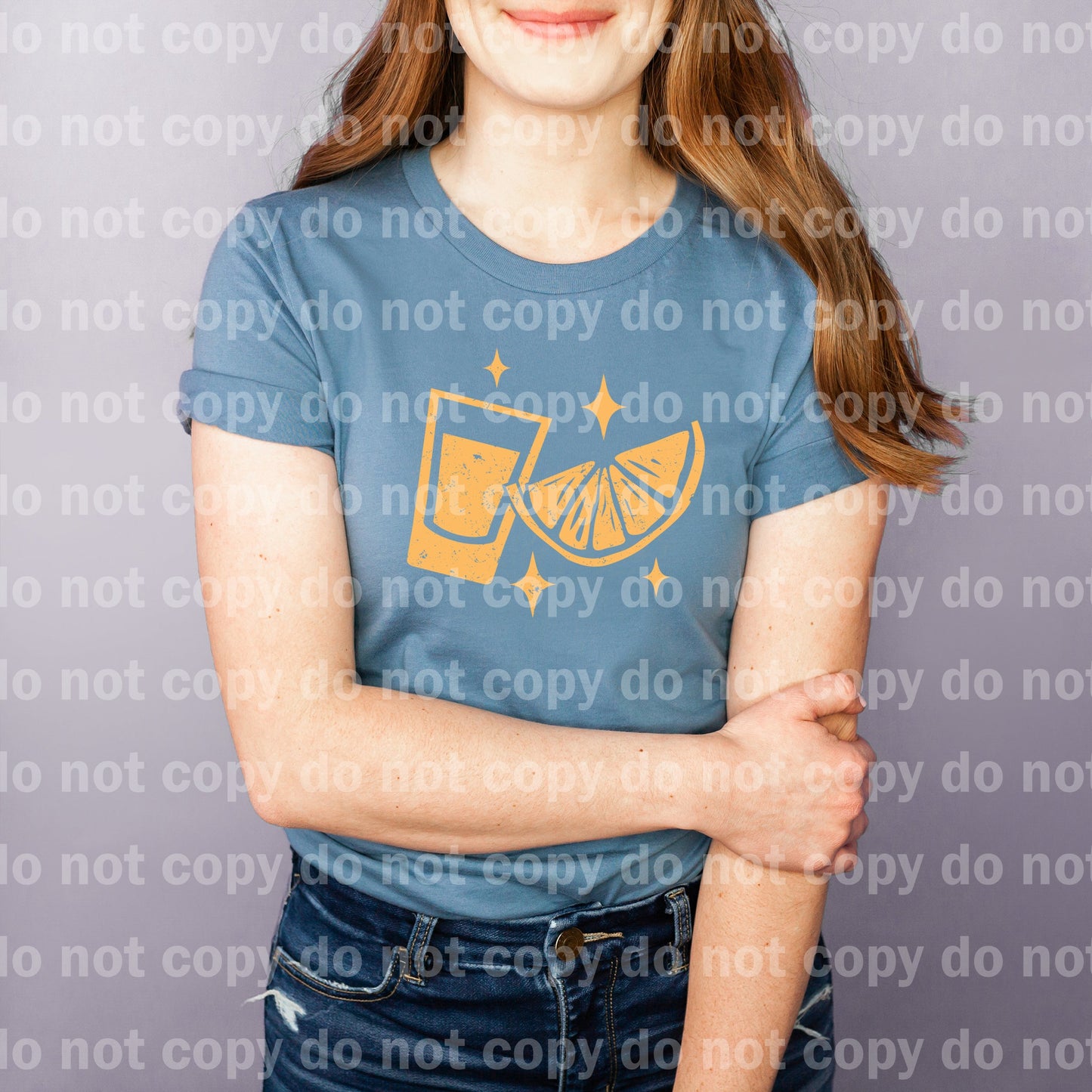 Cup And Lemon Orange Distressed/Non Distressed Dream Print or Sublimation Print