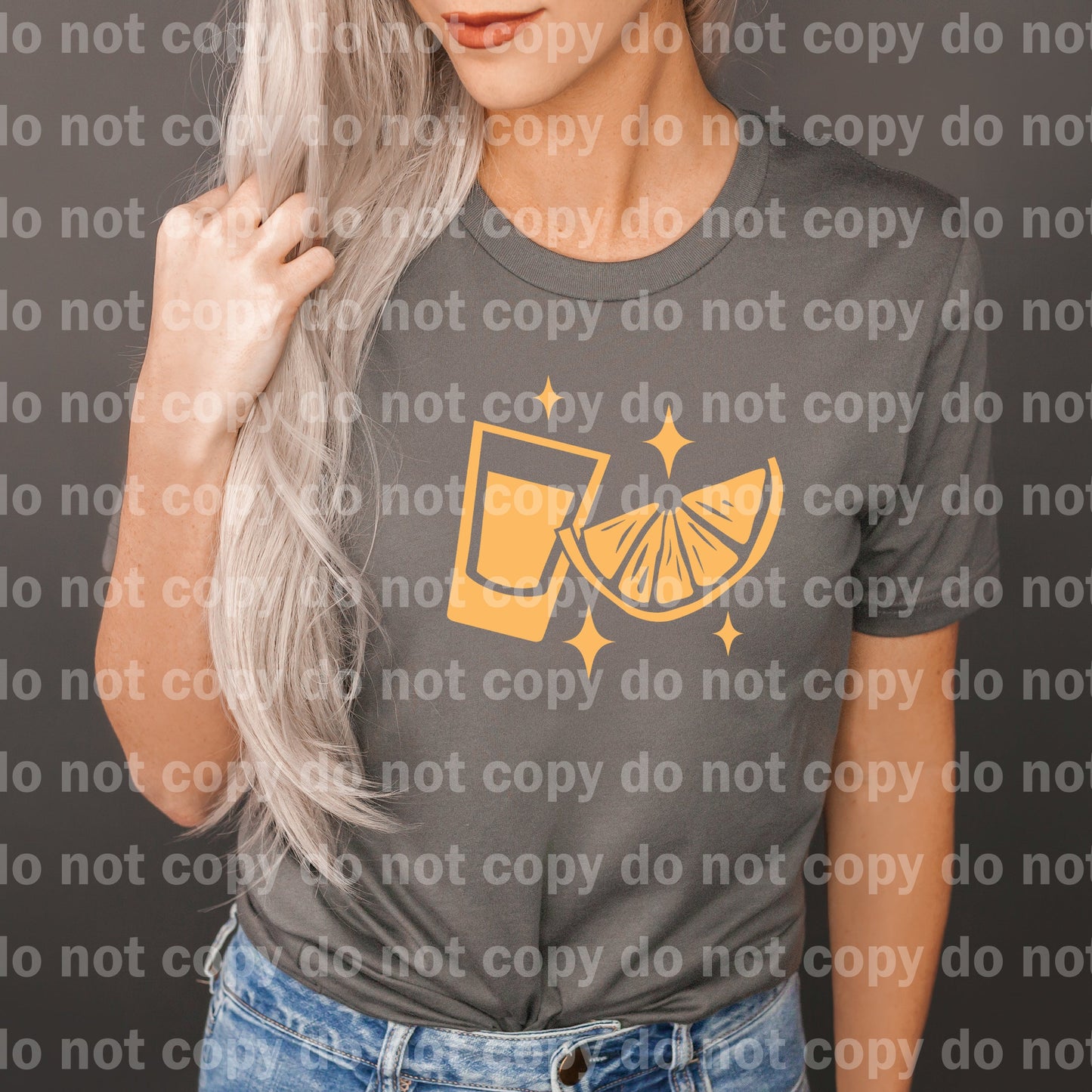 Cup And Lemon Orange Distressed/Non Distressed Dream Print or Sublimation Print