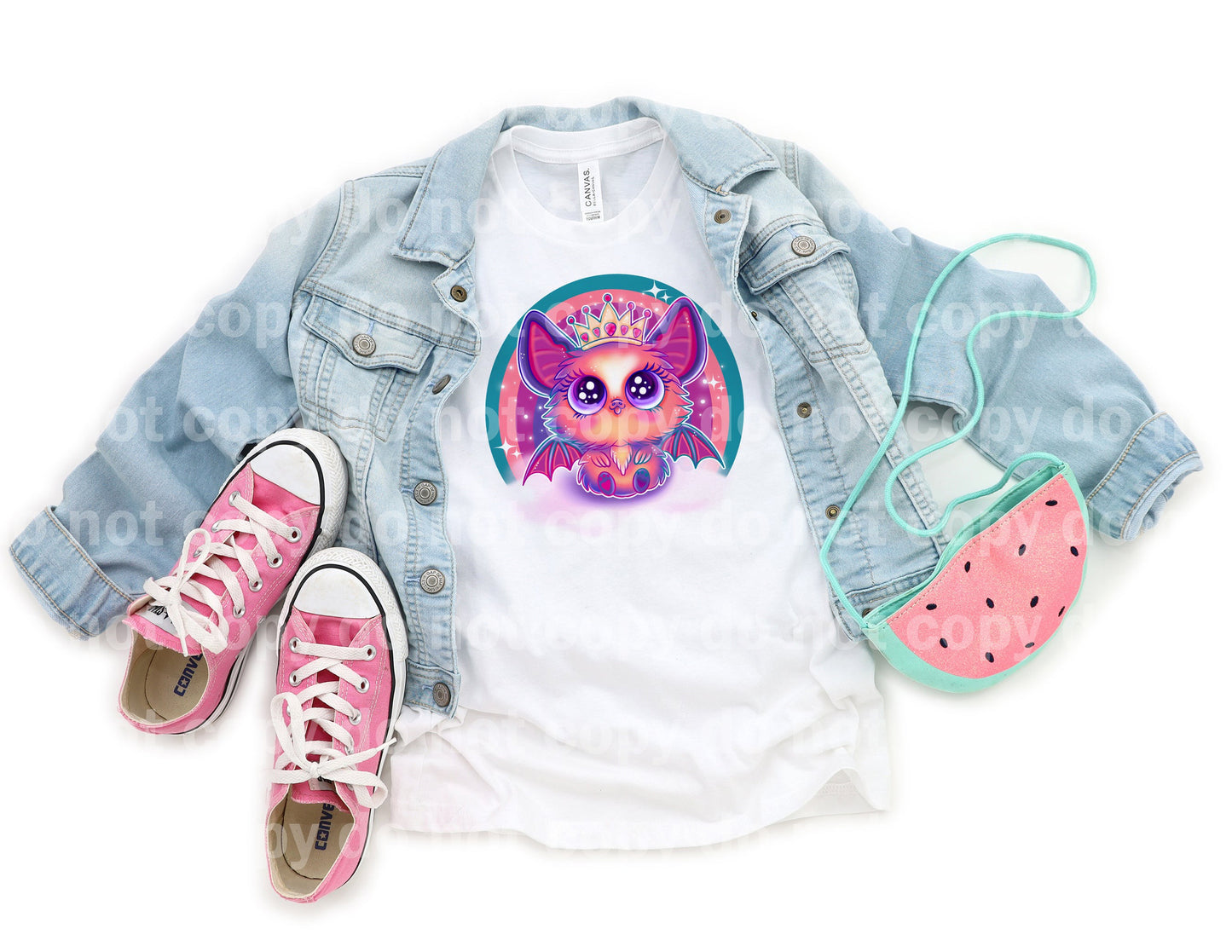 Linda impresión de sueño de princesa murciélago o impresión de sublimación