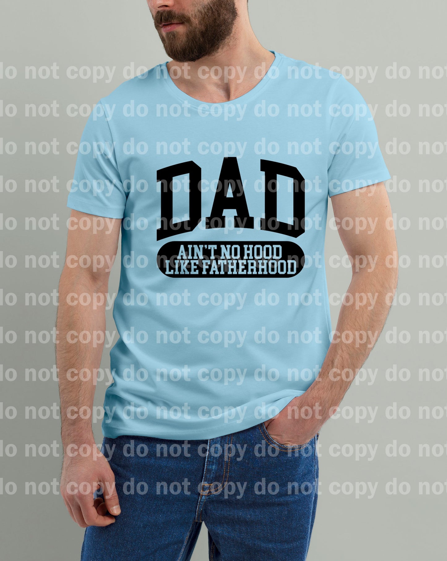 Dad Ain't No Hood Like Fatherhood Black/White Dream Print or Sublimation Print