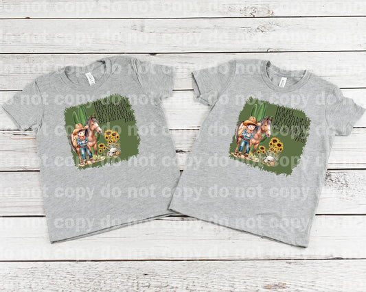 Dear God Please Tell Mama That Real Cowboys Don't Take Baths They Just Dust Off Dream Print or Sublimation Print