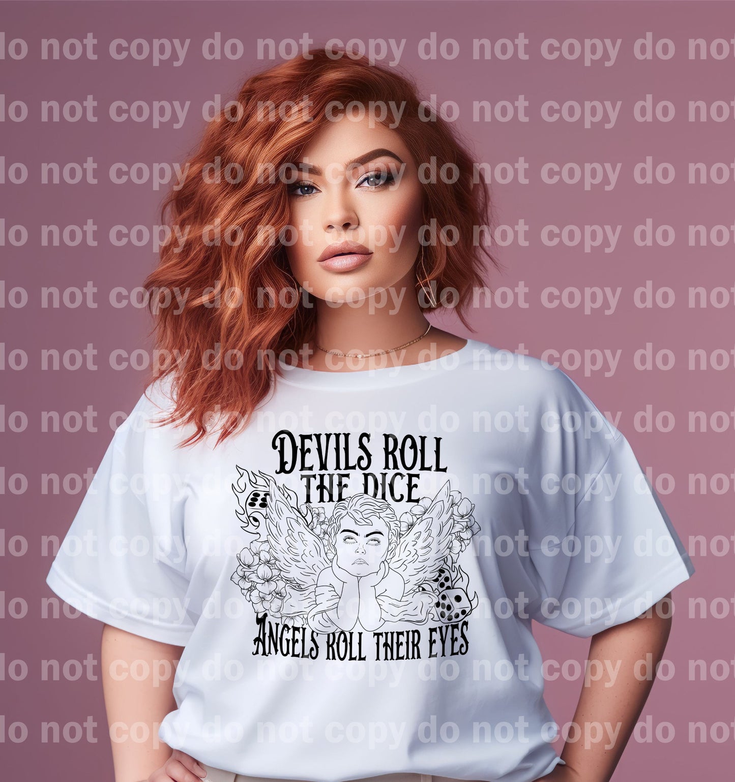 Devils Roll The Dice Angels Roll Their Eyes Full Color/Black/White Dream Print or Sublimation Print