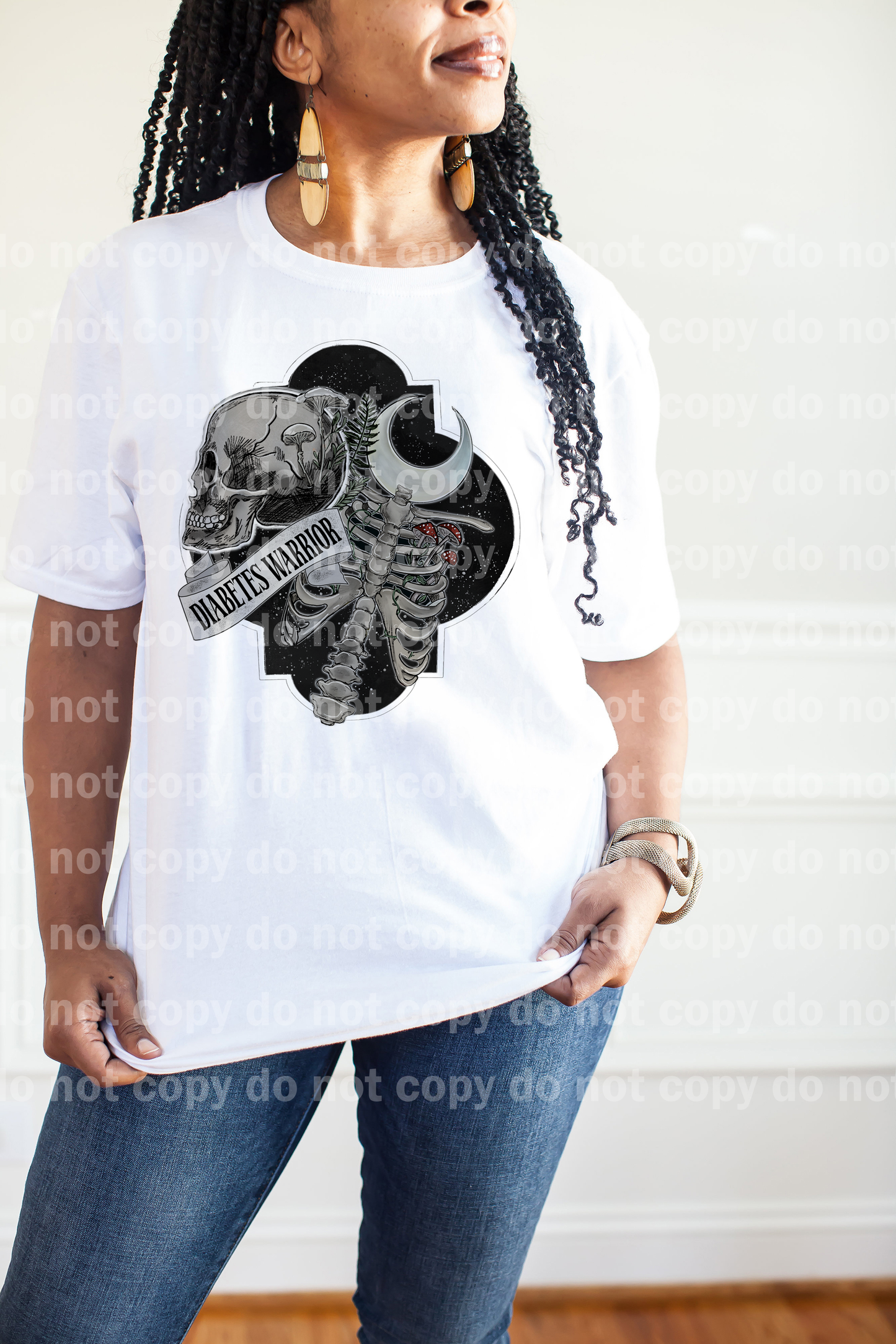 Diabetes Warrior Skull Moon Emblem