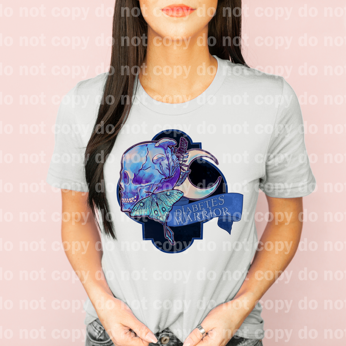 Diabetes Warrior Skull Moon Moth Emblem