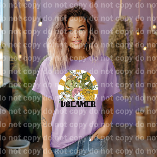 Dreamer Floral Retro Black/White Dream Print or Sublimation Print