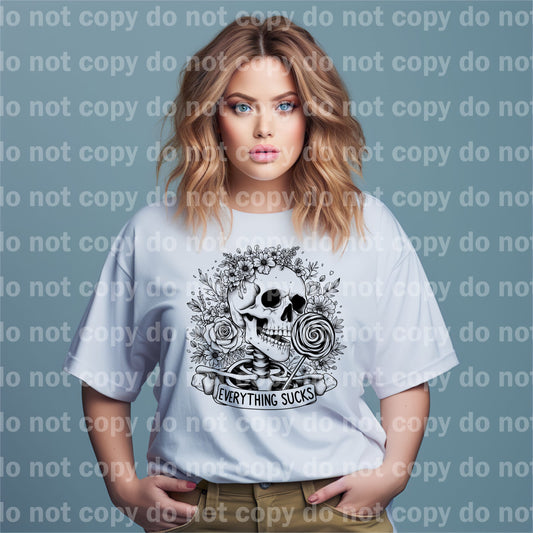 Everything Sucks Lollipop Skellie Flower Crown Dream Print or Sublimation Print