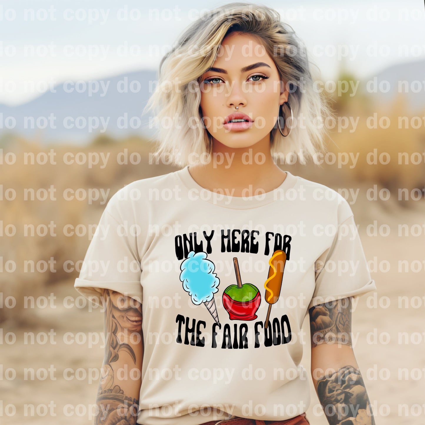 Only Here For The Fair Food Black/White Dream Print or Sublimation Print