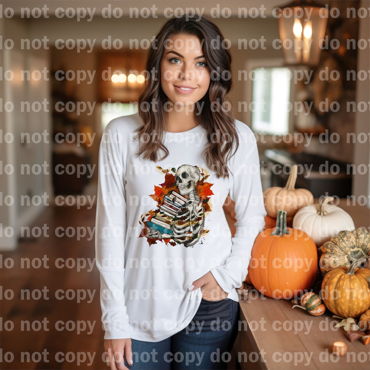 Fall Leaves Skellie Dream Print or Sublimation Print