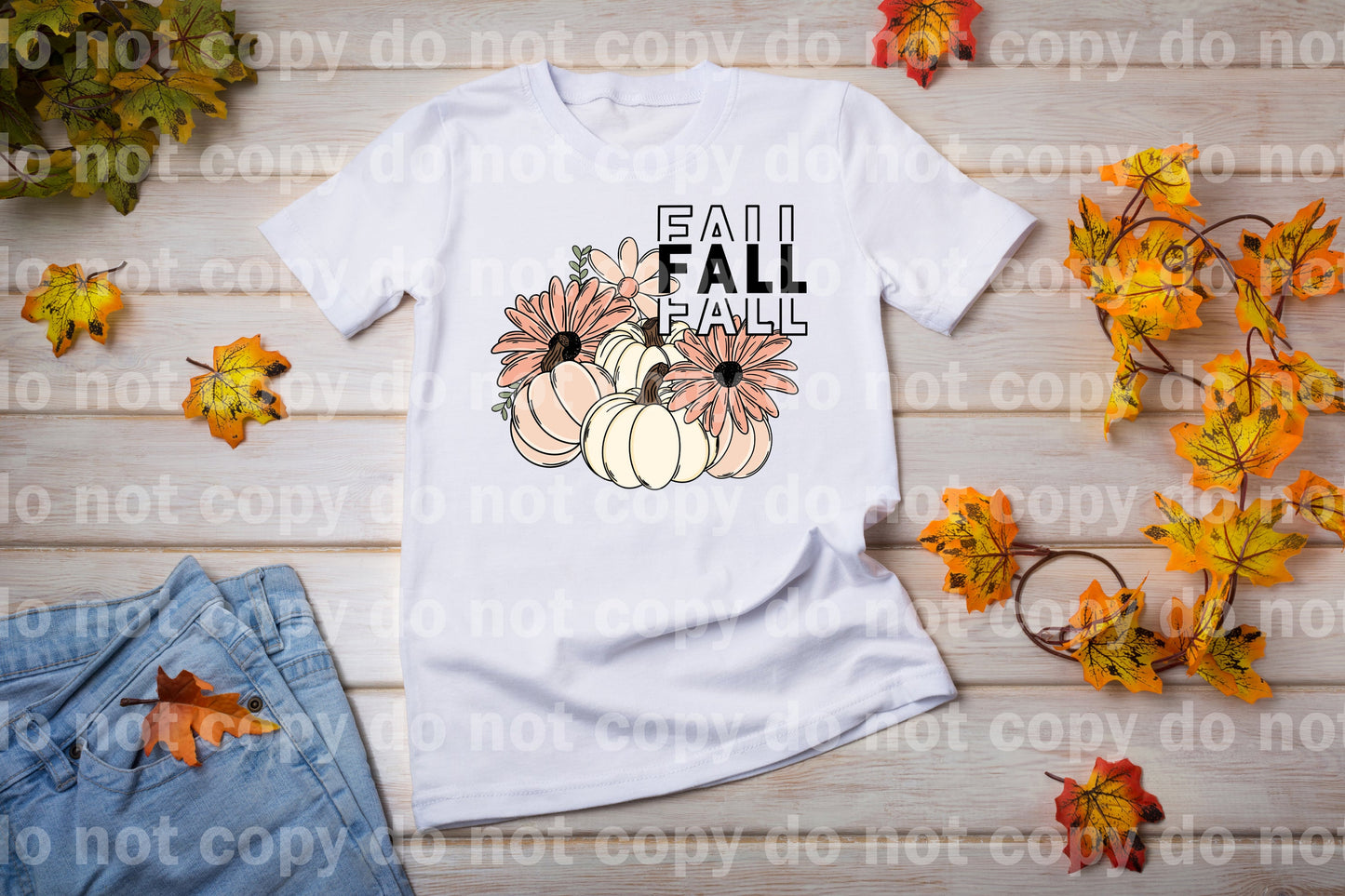 Fall Stacked Pumpkins Floral Dream Print or Sublimation Print