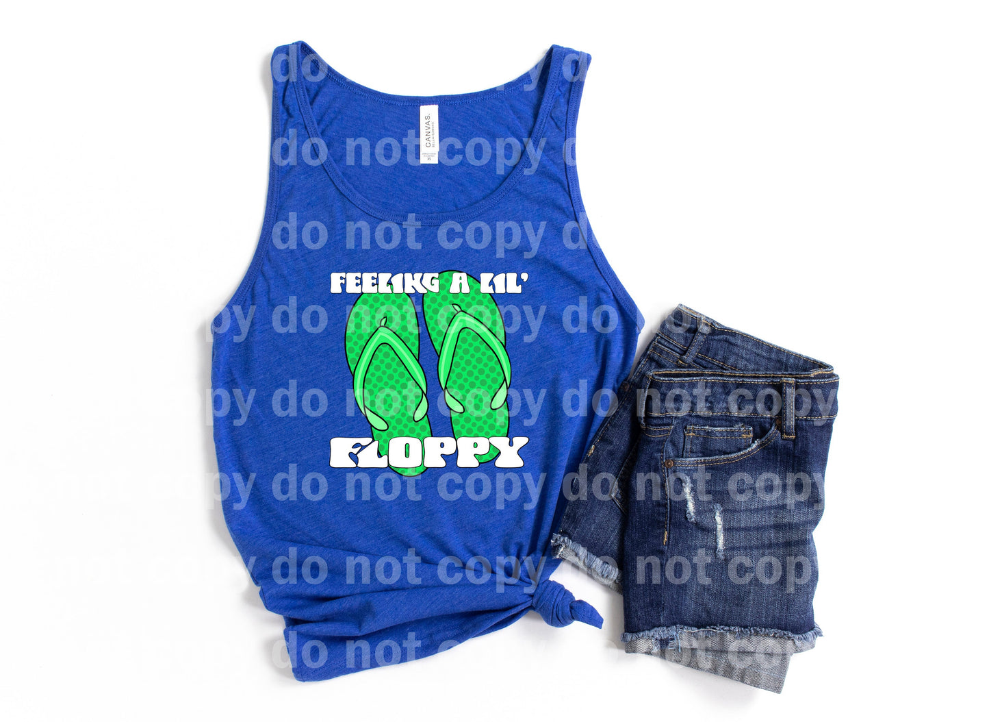 Feeling A Lil Floppy Green Slippers Black/White Font Dream Print or Sublimation Print
