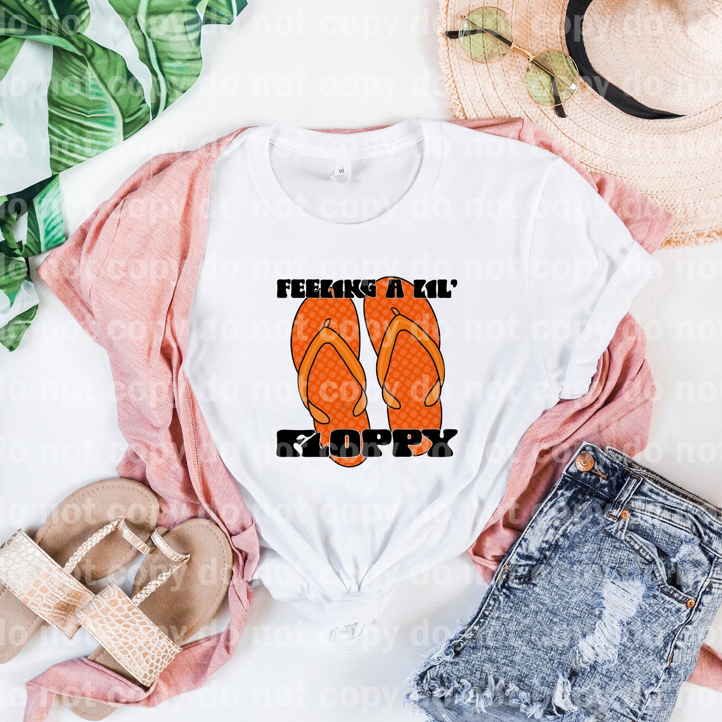 Feeling A Lil Floppy Orange Slippers Black/White Font Dream Print or Sublimation Print