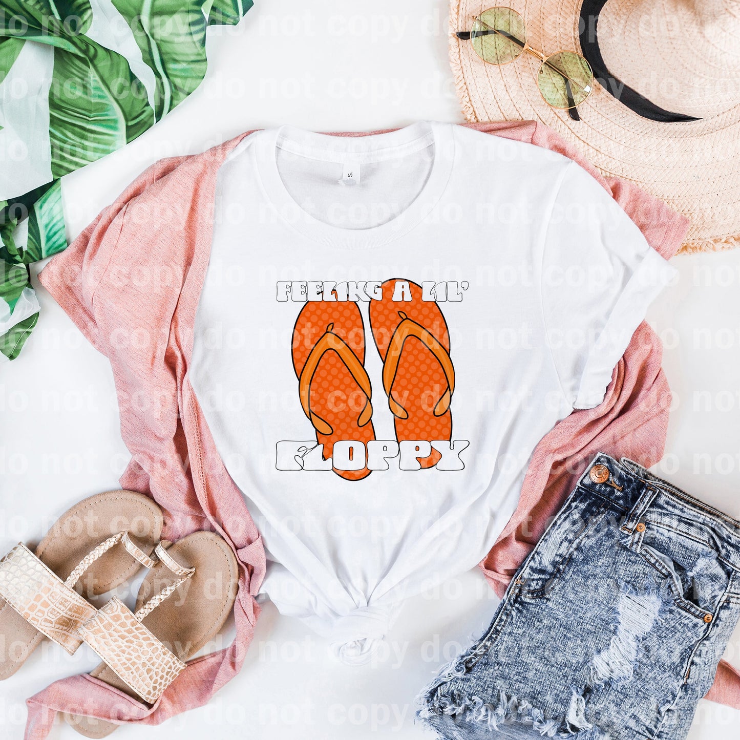 Feeling A Lil Floppy Orange Slippers Black/White Font Dream Print or Sublimation Print