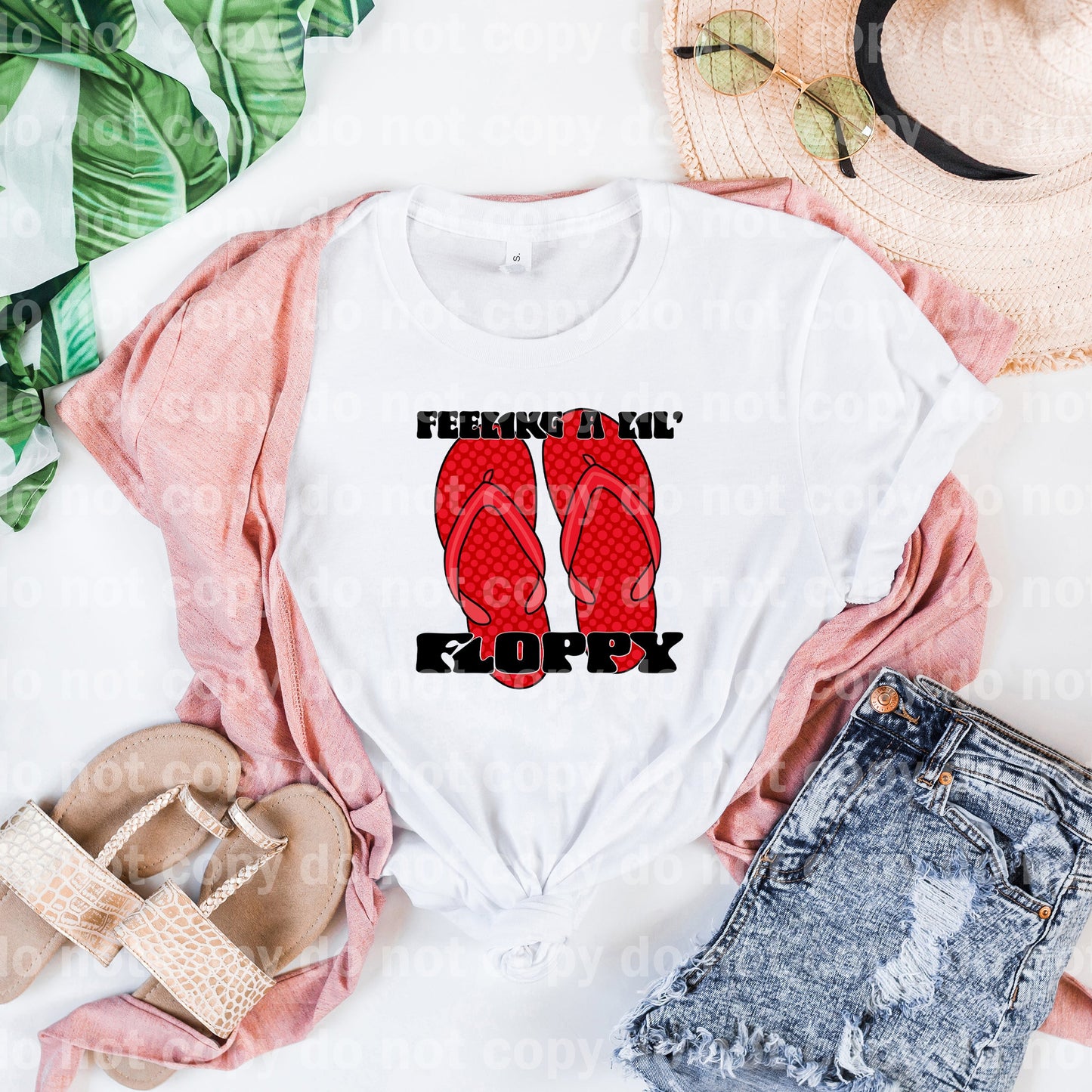 Feeling A Lil Floppy Red Slippers Black/White Font Dream Print or Sublimation Print