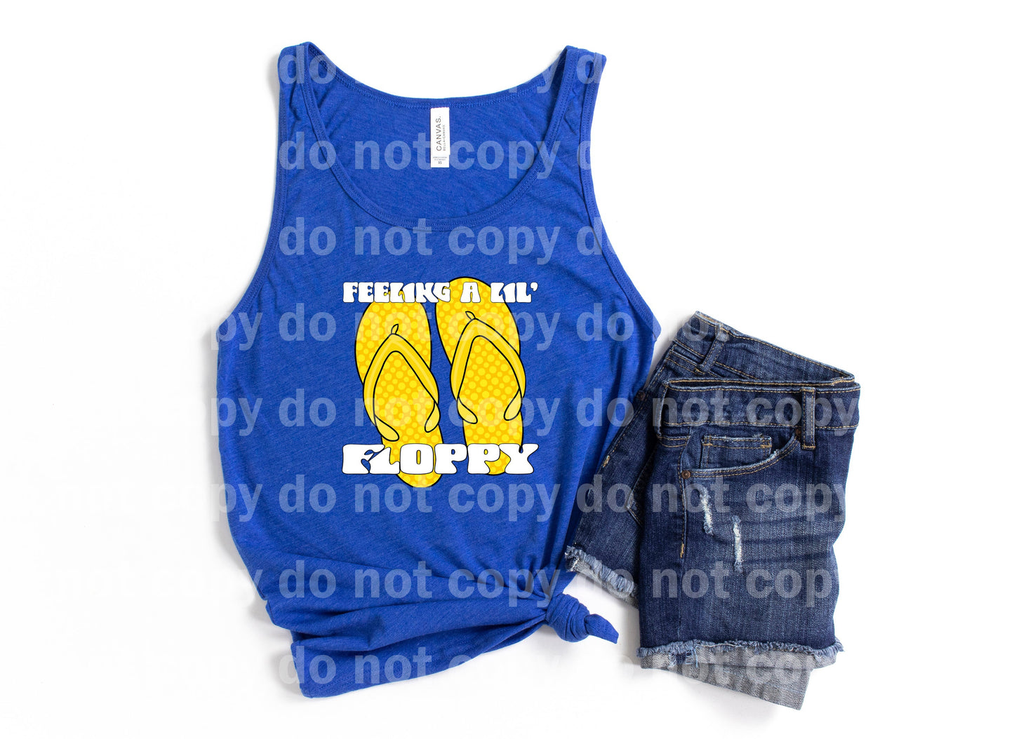 Feeling A Lil Floppy Yellow Slippers Black/White Font Dream Print or Sublimation Print