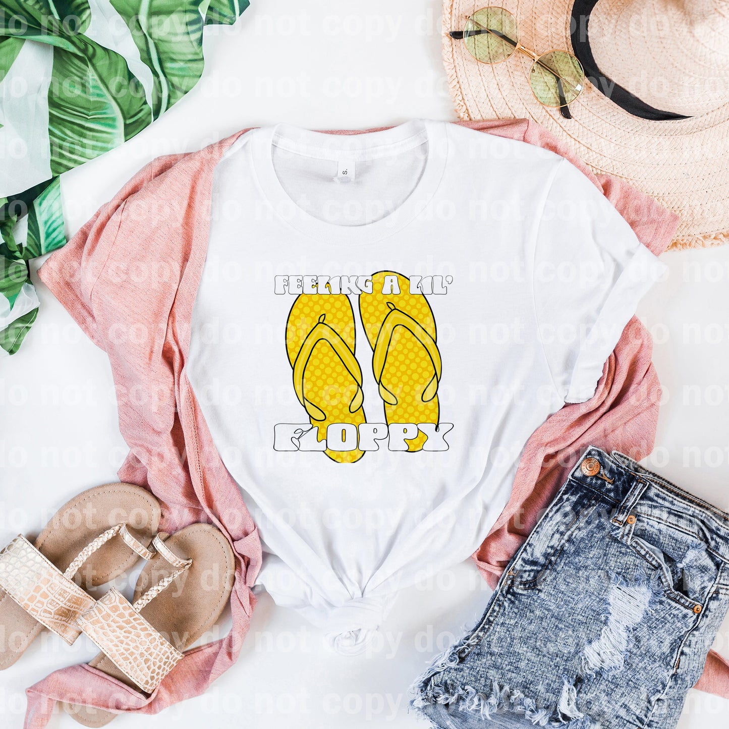 Feeling A Lil Floppy Yellow Slippers Black/White Font Dream Print or Sublimation Print