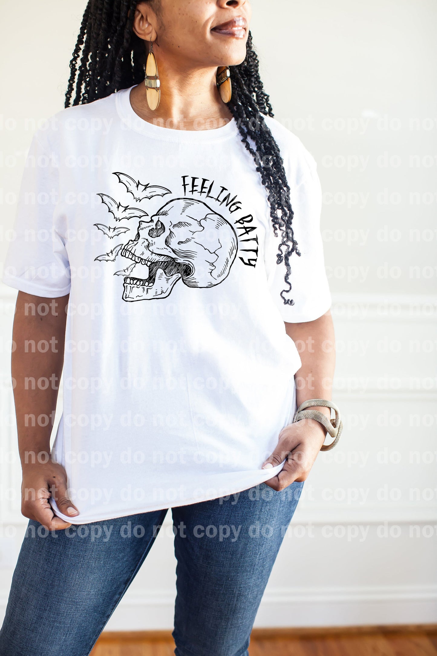 Feeling Batty Skellie Full Color/One Color with Pocket Option Dream Print or Sublimation Print