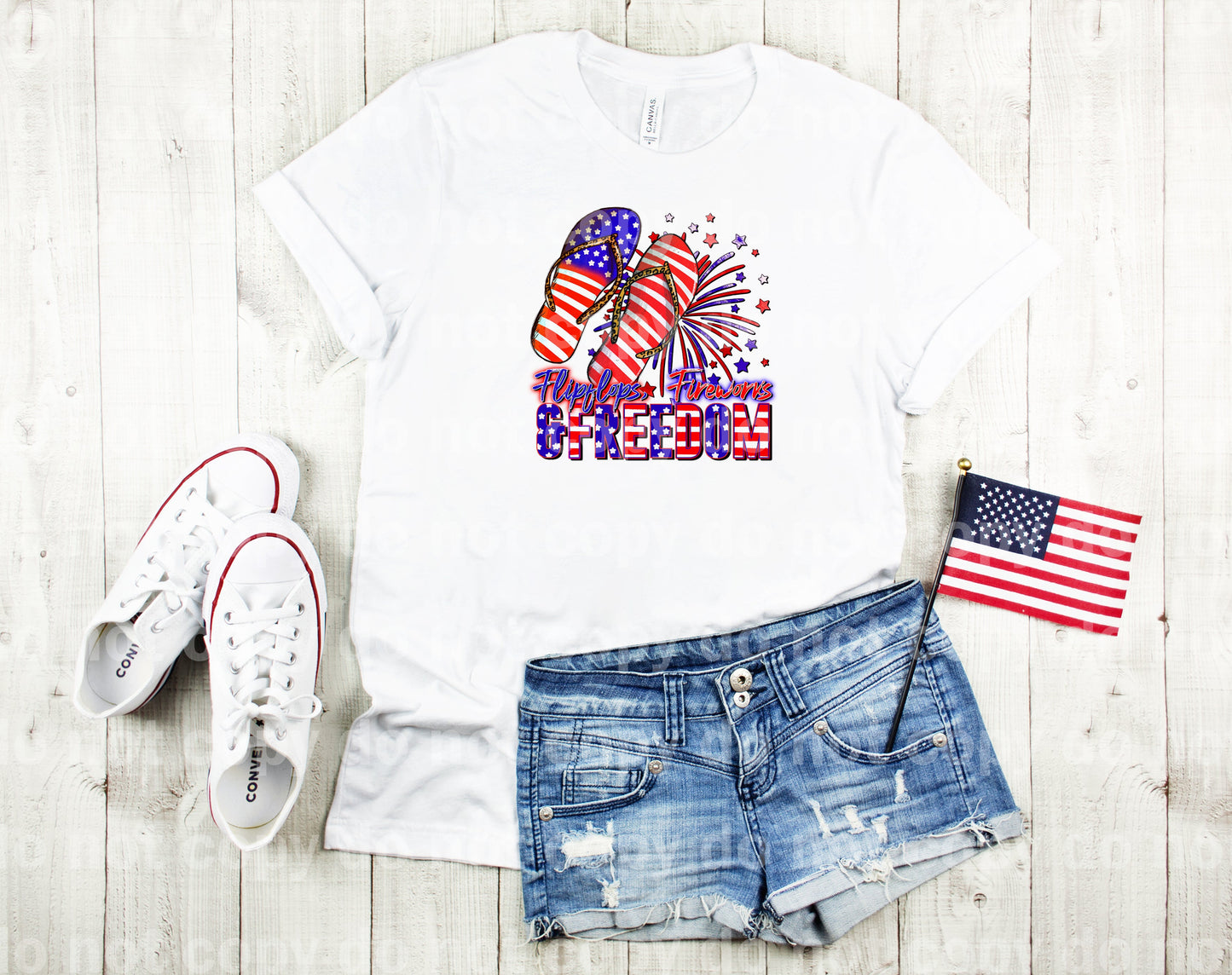 Flip Flops Fireworks And Freedom Dream Print or Sublimation Print