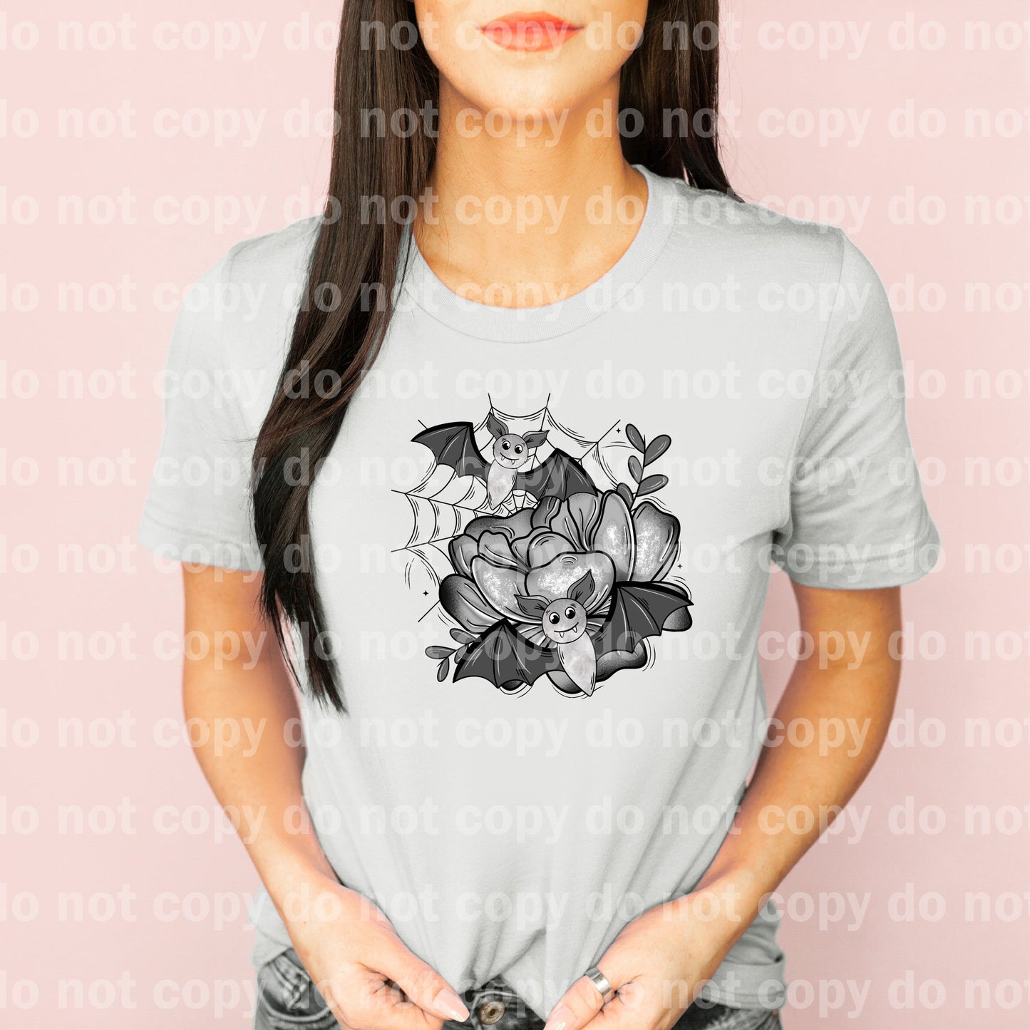 Floral Bat Spider Web Black/White Dream Print or Sublimation Print