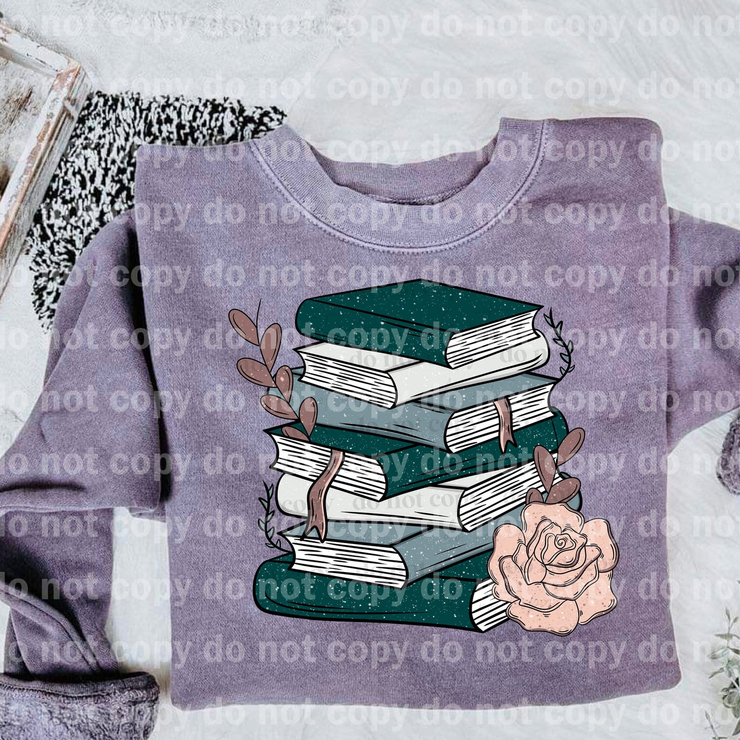 Floral Book Stacked Dream Print or Sublimation Print