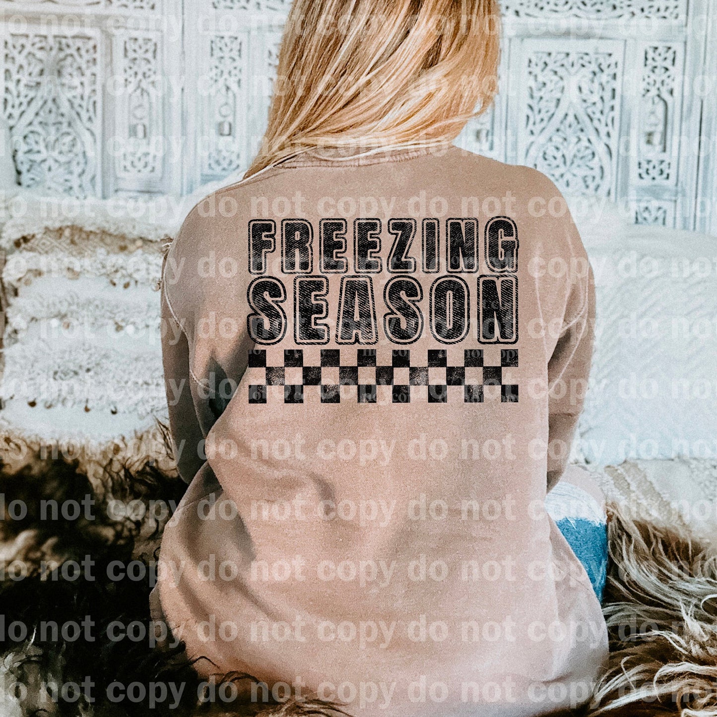 Freezing Season Checkered Black/White Dream Print or Sublimation Print