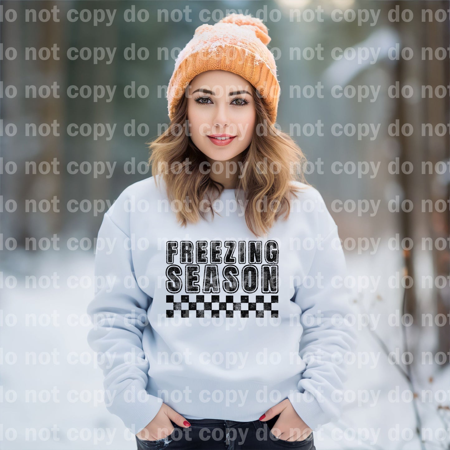 Freezing Season Checkered Black/White Dream Print or Sublimation Print