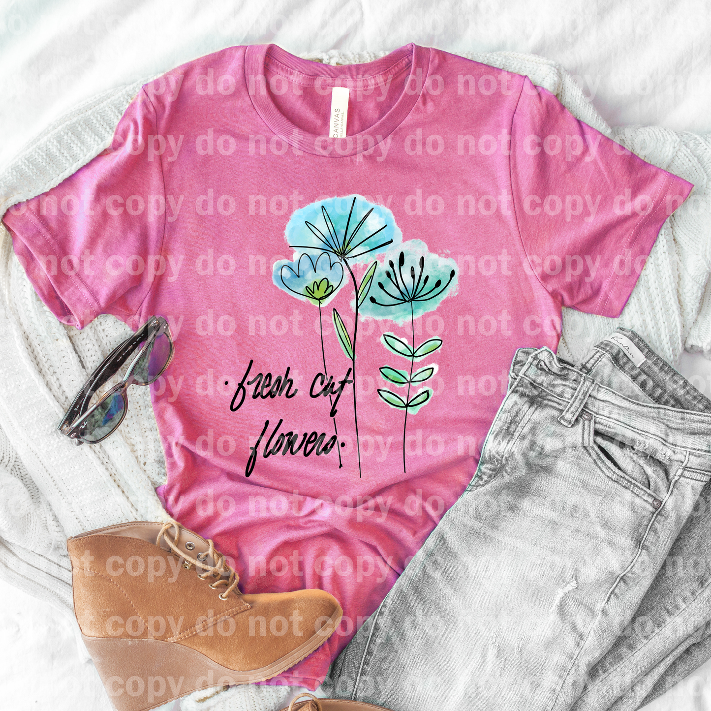 Impresión de ensueño de flores recién cortadas o impresión por sublimación