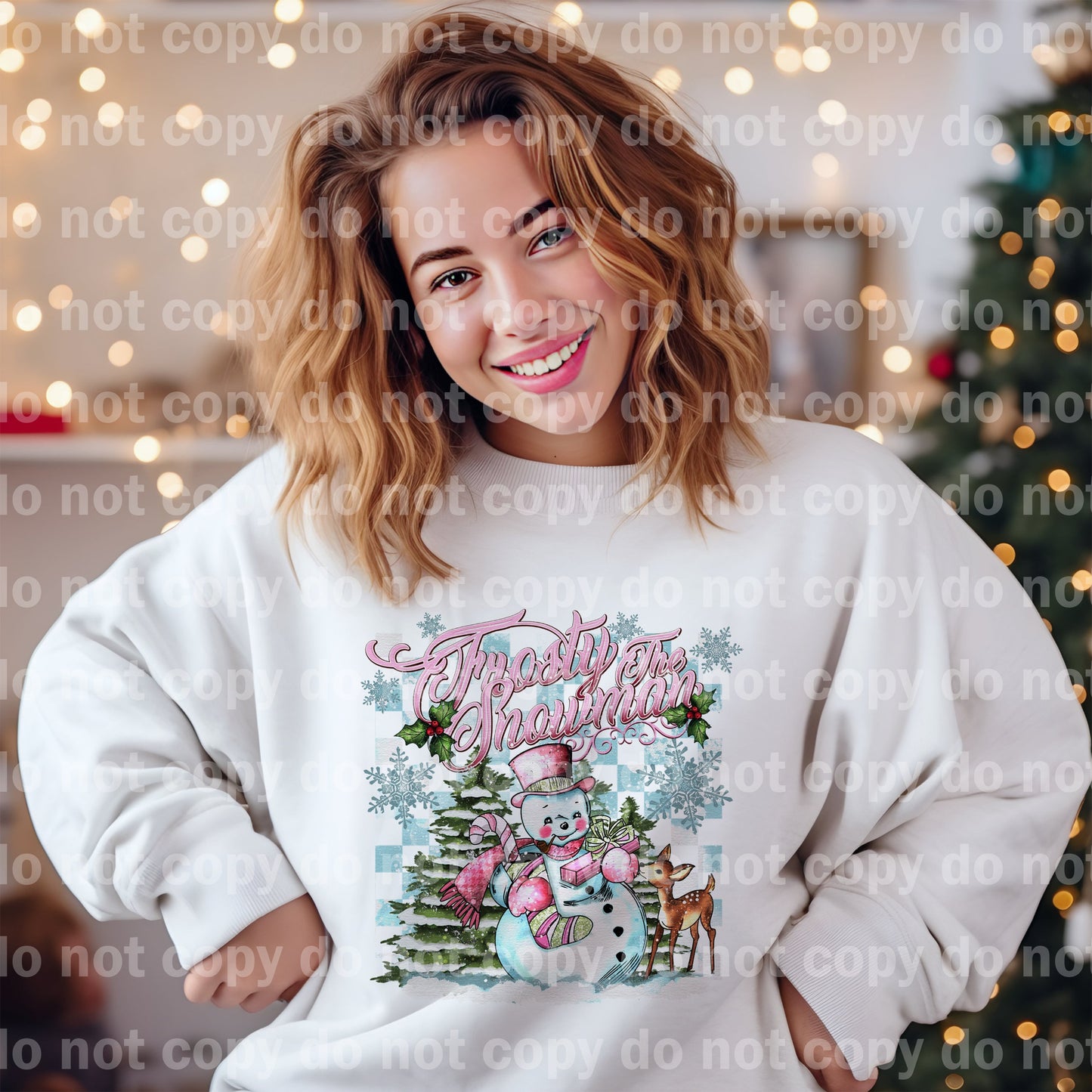 Frosty The Snowman Checkered with Optional Sleeve Design Dream Print or Sublimation Print