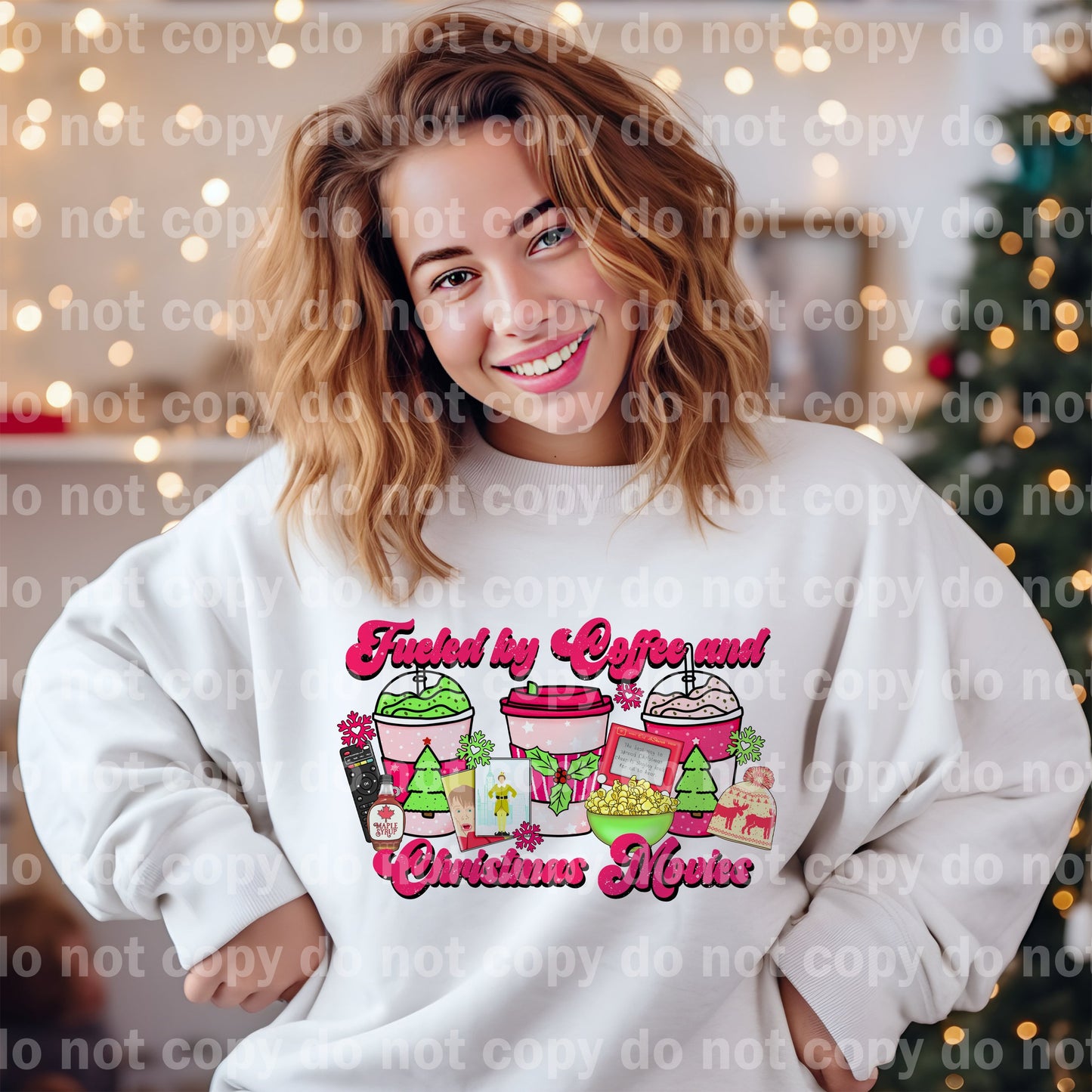 Fueled By Coffee And Christmas Movies Dream Print or Sublimation Print