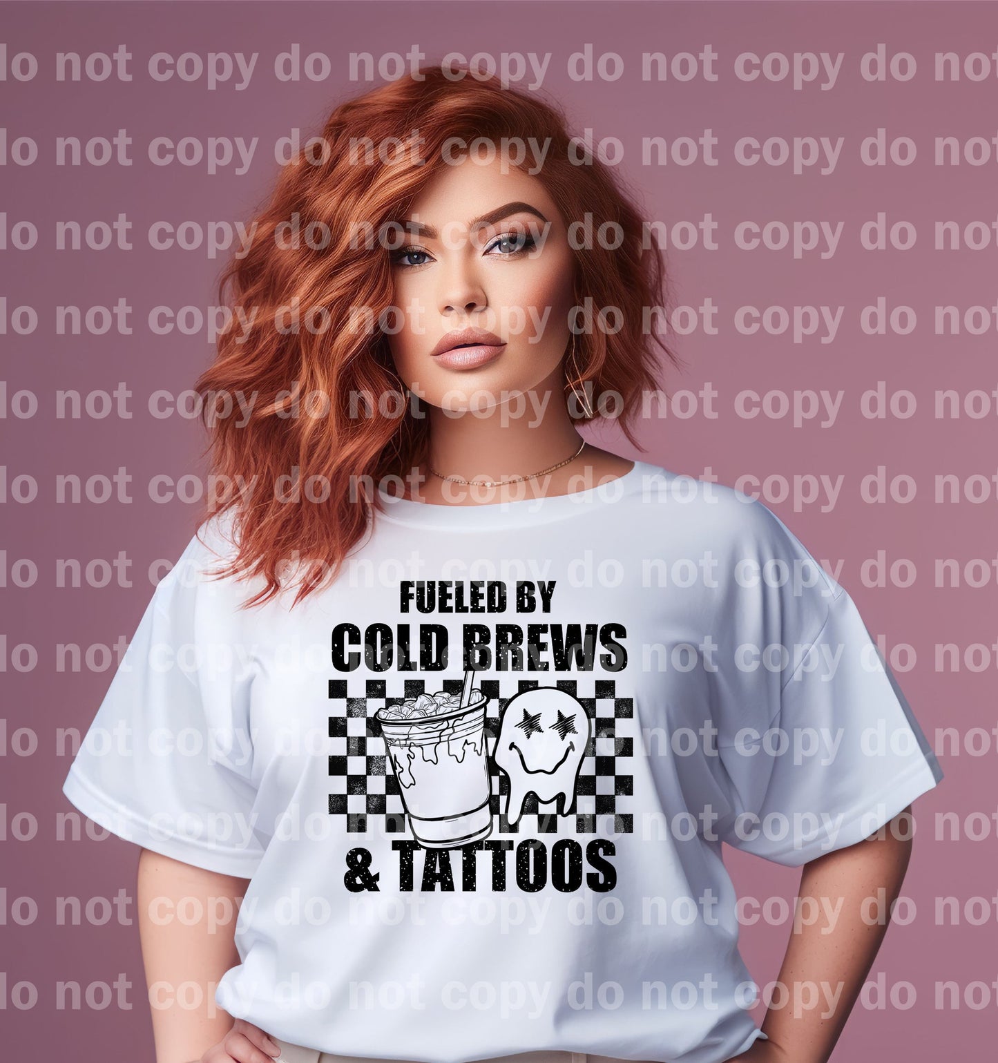 Fueled By Cold Brews And Tattoos Black/White Dream Print or Sublimation Print