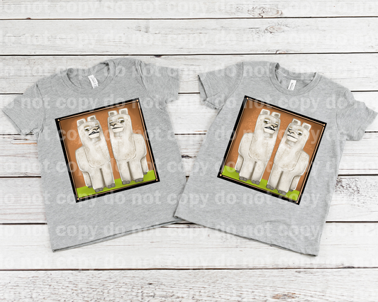 Funny Square Llama Pair With Background