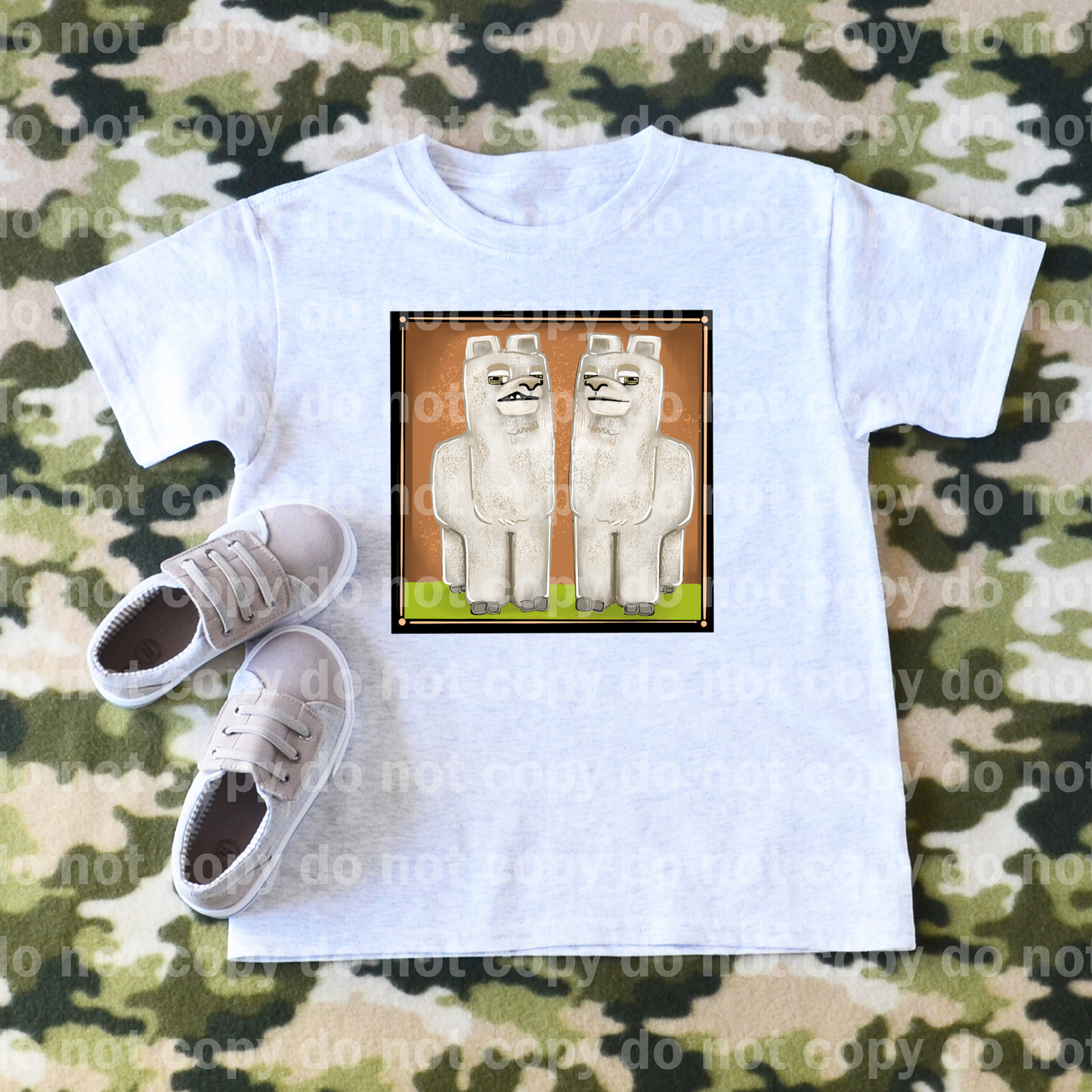 Funny Square Llama Pair With Background