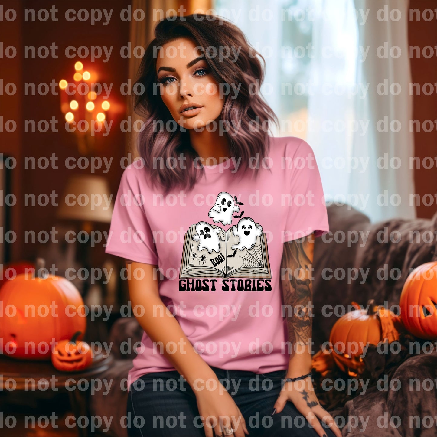 Ghost Stories Tan Brown Black with Pocket Option Dream Print or Sublimation Print