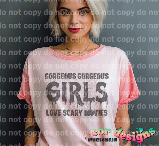 Gorgeous Gorgeous Girls Love Scary Movies Black/White Dream Print or Sublimation Print