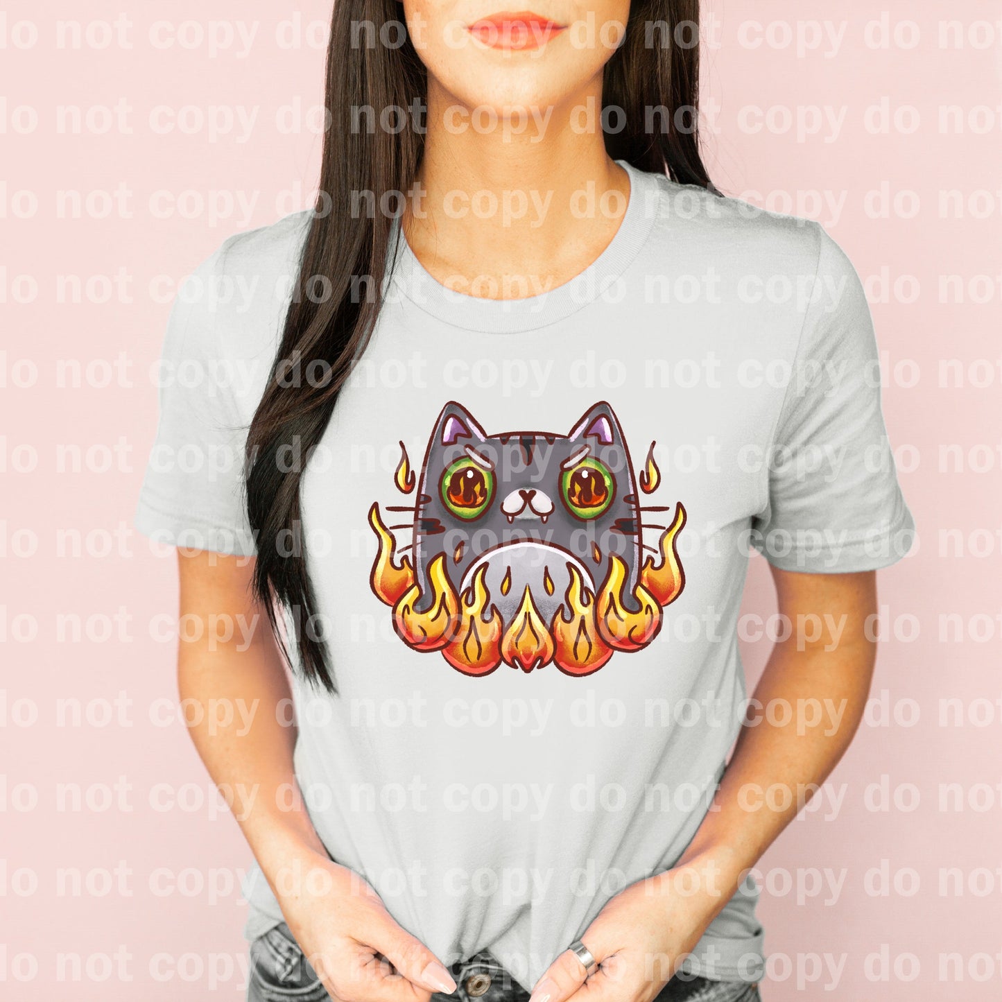 Gray Cat Fire Dream Print or Sublimation Print